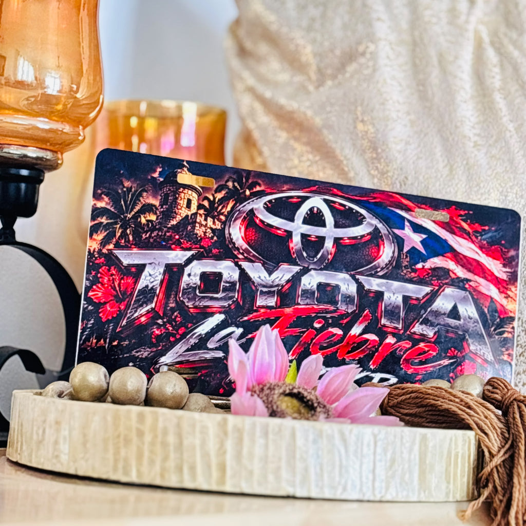 🔥🇵🇷 TOYOTA LA FIEBRE DE PR – ALUMINUM LICENSE PLATE 🚗🔥